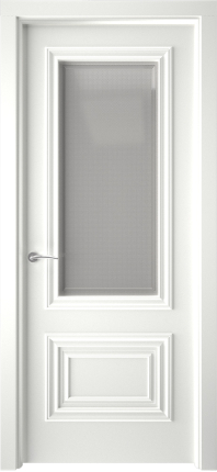 Межкомнатная дверь эмаль Текона СМАЛЬТА 19, остекленная, белый Ral 9003 900x2000
