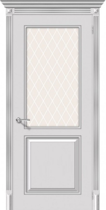 Межкомнатная дверь эмаль Тулон, остеклённая, белый