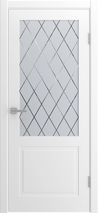 Межкомнатная дверь эмаль VERONA остекленная белый 900x2000
