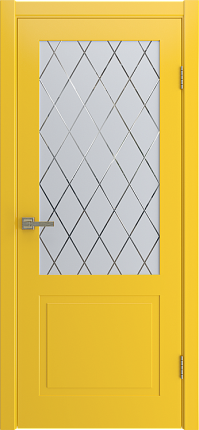 Межкомнатная дверь эмаль VERONA остекленная желтый 900x2000