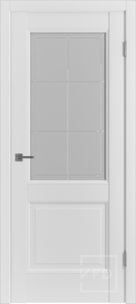 Межкомнатная дверь экошпон VFD Emalex 2, остекленная, белый Ice Crystal Cloud 900x2000