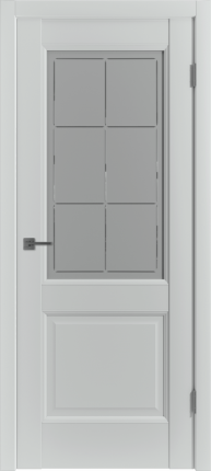 Межкомнатная дверь экошпон VFD Emalex 2, остекленная, Steel Crystal Cloud 900x2000