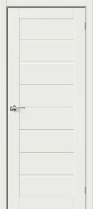Межкомнатная дверь эмалит Bravo Браво-22, остекленная, White Matt 900x2000
