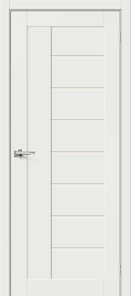 Межкомнатная дверь эмалит Bravo Браво-29, остекленная, White Matt 900x2000