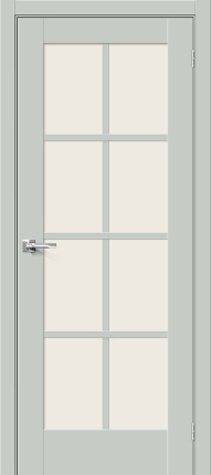 Межкомнатная дверь эмалит Bravo Прима-11.1, остекленная, Grey Matt 900x2000