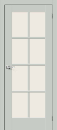 Межкомнатная дверь эмалит Bravo Прима-11.1, остекленная, Grey Matt