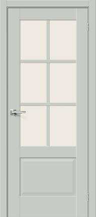 Межкомнатная дверь эмалит Bravo Прима-13.0.1, остекленная, Grey Matt