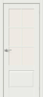 Межкомнатная дверь эмалит Bravo Прима-13.0.1, остекленная, White Matt