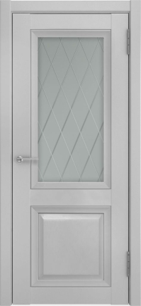 Межкомнатная дверь эмалит Luxor Лу-162, остекленная, серый
