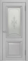 Межкомнатная дверь эмалит Luxor Лу-172, остекленная, серый