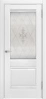 Межкомнатная дверь эмалит Luxor Лу-52, остекленная, белый