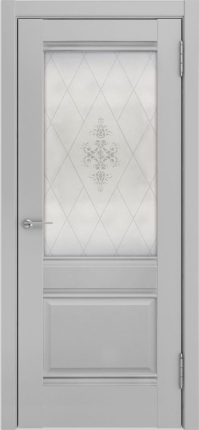 Межкомнатная дверь эмалит Luxor Лу-52, остекленная, серый