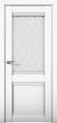 Межкомнатная дверь эмалит Parma 1212, остекленная, аляска 900x2000