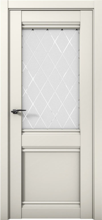 Межкомнатная дверь эмалит Parma 1212, остекленная, магнолия 900x2000