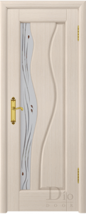 Межкомнатная дверь шпонированная DioDoor Энжел, остеклённая, беленый дуб