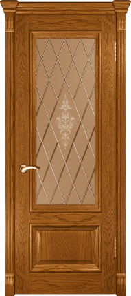 Межкомнатная дверь Фараон 1, остеклённая, дуб золотистый