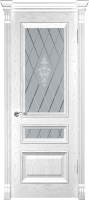 Межкомнатная дверь Фараон 2, остеклённая, дуб белая эмаль