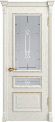Межкомнатная дверь Фемида-2, остеклённая, Дуб RAL 9010