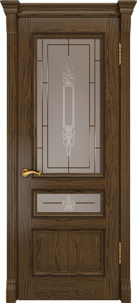 Межкомнатная дверь шпон Luxor Фемида-2, остеклённая, мореный дуб светлый 900x2000