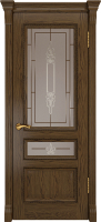 Межкомнатная дверь шпон Luxor Фемида-2, остеклённая, мореный дуб светлый