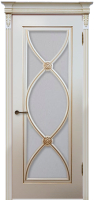 Дверь межкомнатная эмаль Легенда Фламенко, остекленная, RAL9001, патина золото