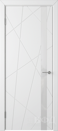 Межкомнатная дверь эмаль VFD Флитта 26ДО0, остеклённая, Polar белый