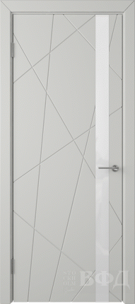 Межкомнатная дверь эмаль VFD Флитта 26ДО02, остеклённая, Cotton светло-серый