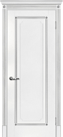Межкомнатная дверь экошпон Мариам Флоренция-1, глухая, белый, патина серебро