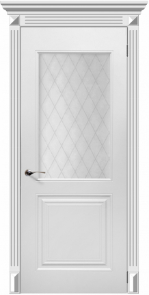 Дверь межкомнатная эмаль Верда Форте, остекленная, белый 900x2000