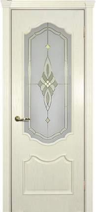 Межкомнатная дверь шпон Текона ФРЕЙМ 01, остеклённая, ясень бисквит