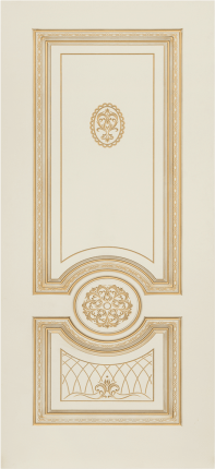 Межкомнатная дверь эмаль Шейл Дорс Гамма Корона В3, глухая, слоновая кость, патина золото 900x2000