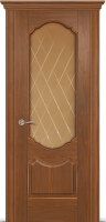 Межкомнатная дверь шпонированная Ситидорс Гиацинт, остеклённая, американский орех