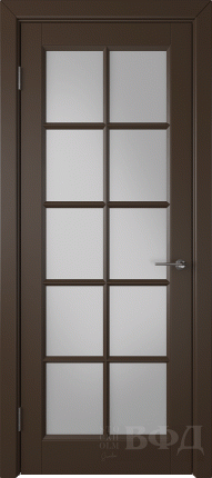 Межкомнатная дверь VFD Гланта, остеклённая, шоколад