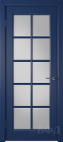 Межкомнатная дверь эмаль VFD Гланта, остеклённая, синий