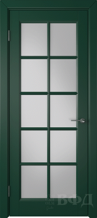 Межкомнатная дверь эмаль VFD Гланта, остеклённая, зеленый 900x2000