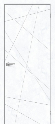 Межкомнатная дверь экошпон Bravo Граффити-5, глухая, Snow Art 900x2000