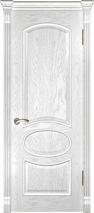 Межкомнатная дверь шпон Luxor Грация, глухая, дуб белая эмаль 900x2000
