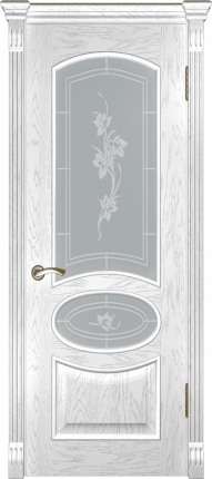 Межкомнатная дверь Грация, остеклённая, дуб белая эмаль