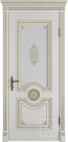 Межкомнатная дверь экошпон VFD Greta, остекленная, Bianco Classic PG Art Cloud