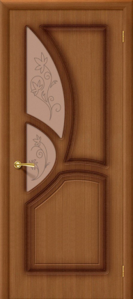 Дверь межкомнатная шпонированная Bravo Греция , Рис.2, остеклённая, орех 900x2000