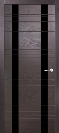 Межкомнатная дверь шпонированная Milyana ID D, остеклённая, гриджио 900x2000