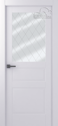 Межкомнатная дверь Belwooddoors эмаль Инари, остеклённая, белая 900x2000