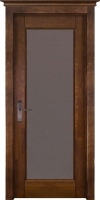 Межкомнатная дверь из массива ольхи М4, остекленная, античный орех