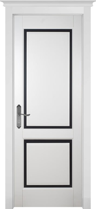 Межкомнатная дверь из массива ольхи София, остеклённая, эмаль белая