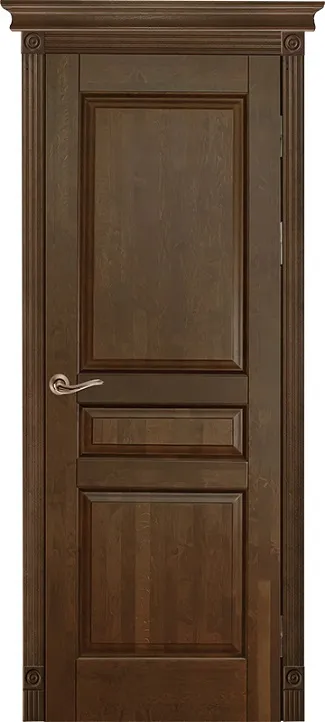 Межкомнатная дверь из массива ольхи Валенсия, глухая, античный орех