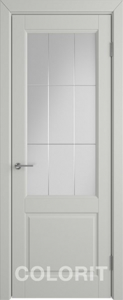 Межкомнатная дверь К-1, остекленная, светло-серый 900x2000