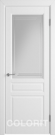 Межкомнатная дверь К-2, остекленная, белый 900x2000