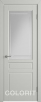 Межкомнатная дверь К-2, остекленная, светло-серый