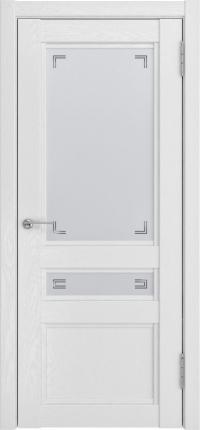 Межкомнатная дверь экошпон Luxor К-2, остеклённая, белый снег 900x2000