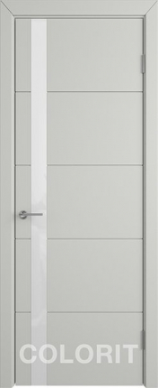 Межкомнатная дверь К-4, остекленная, светло-серый 900x2000